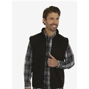 Chaps Men's Norwell Sweater Fleece Vest, Black. Size XL